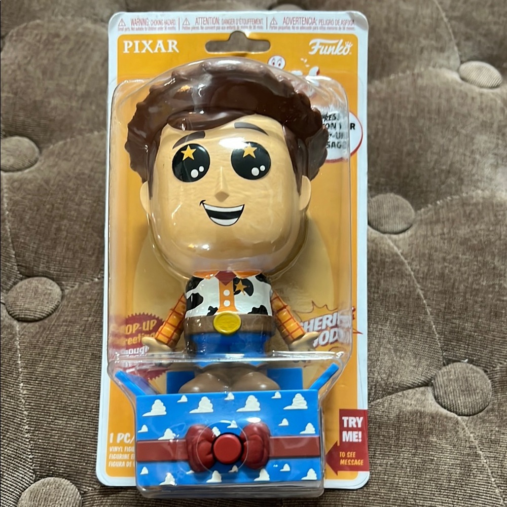Funko Pixar Woody Pop-Up Toy - Brown and Blue